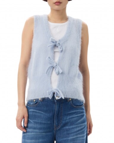 ganni light mohair tie string vest