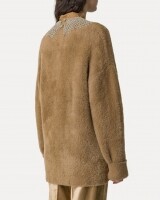 forte forte velvet fur cardigan bruin