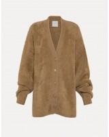 forte forte velvet fur cardigan bruin