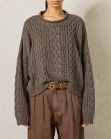 denimist aran sweater bruin