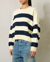 denimist wide stripe sweater navy