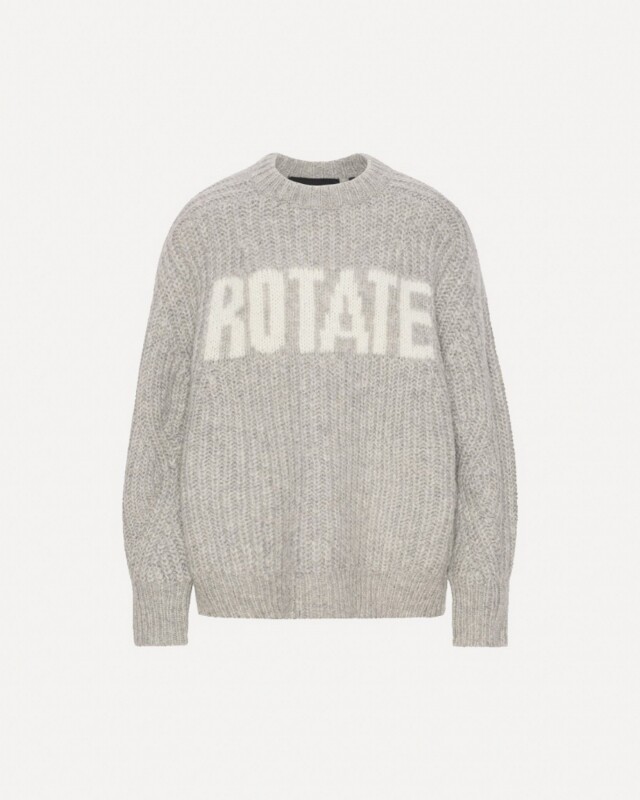 rotate knitted logo sweater grijs melange