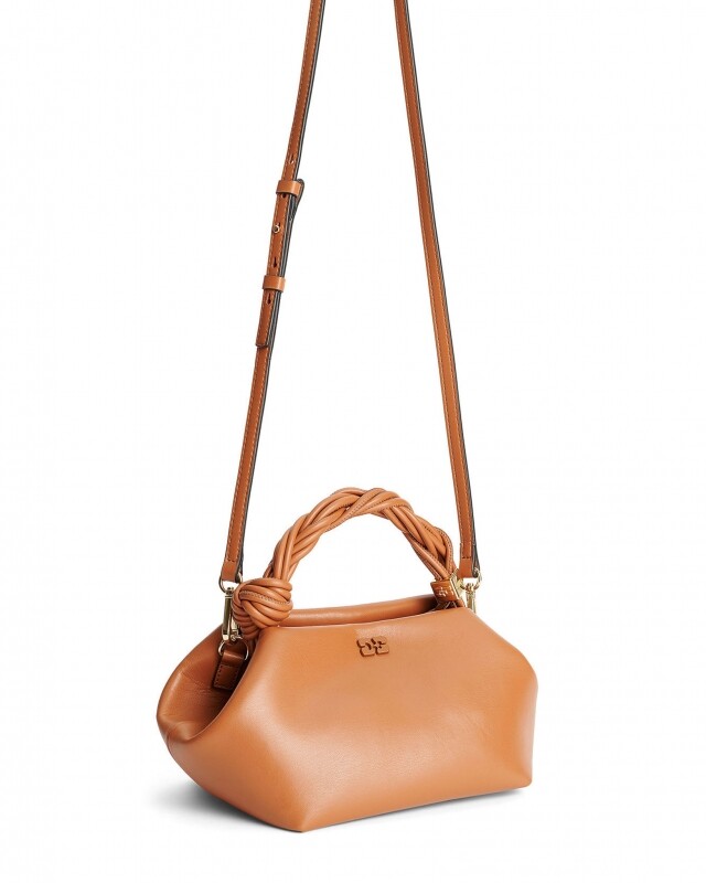 ganni bou bag small camel