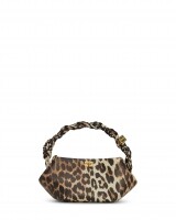 ganni bou bag mini leopard bruin