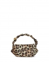 ganni bou bag mini leopard bruin