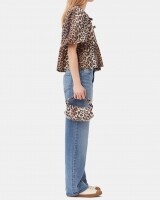 ganni bou bag mini leopard bruin