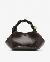 ganni bou bag small snake bordeaux